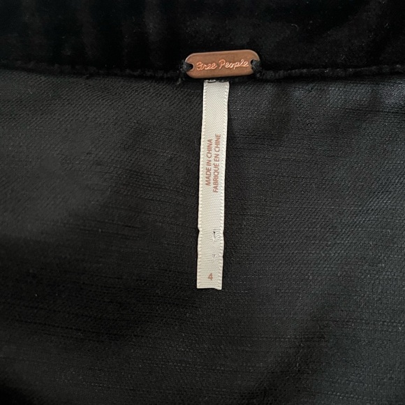 Free People Funkytown Zip Up Black Velvet A-line High Waisted Mini Skirt - Picture 6 of 6